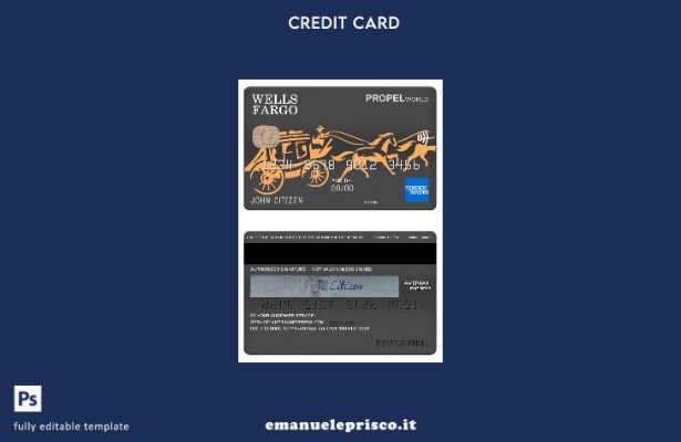 modello di carta Amex della banca Wells Fargo USA stile verificato
